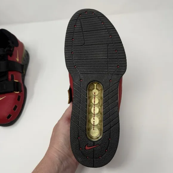 NIKE ROMALEOS 2 WEIGHTLIFTING SHOES RED GOLD BLACK 476927-670 Sz 6.5
