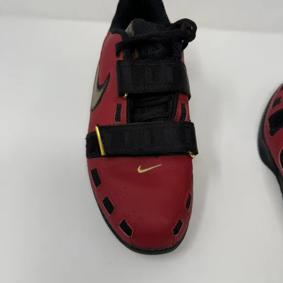 NIKE ROMALEOS 2 WEIGHTLIFTING SHOES RED GOLD BLACK 476927-670 Sz 6.5