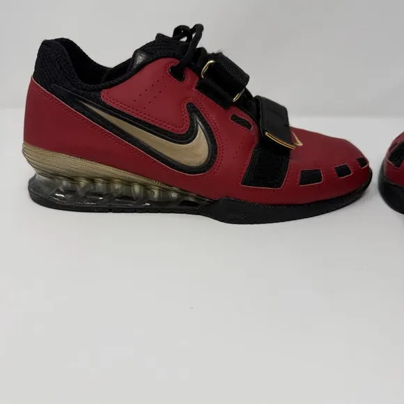 NIKE ROMALEOS 2 WEIGHTLIFTING SHOES RED GOLD BLACK 476927-670 Sz 6.5