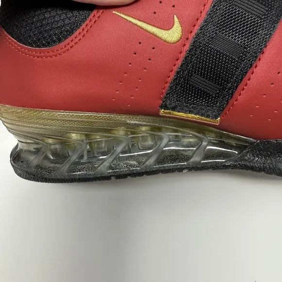 NIKE ROMALEOS 2 WEIGHTLIFTING SHOES RED GOLD BLACK 476927-670 Sz 6.5