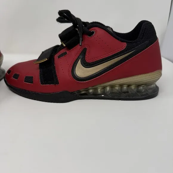 NIKE ROMALEOS 2 WEIGHTLIFTING SHOES RED GOLD BLACK 476927-670 Sz 6.5