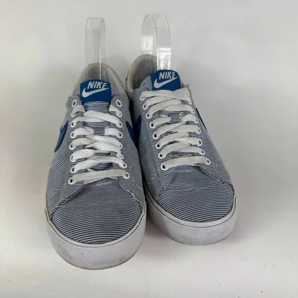 Nike Tennis Classic Athletic Shoes Men's 7 Blue White Stripe Lace-Up Low Top