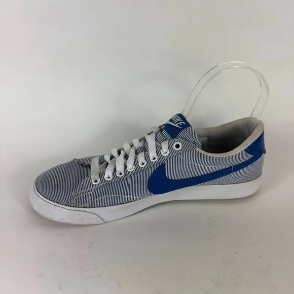 Nike Tennis Classic Athletic Shoes Men's 7 Blue White Stripe Lace-Up Low Top