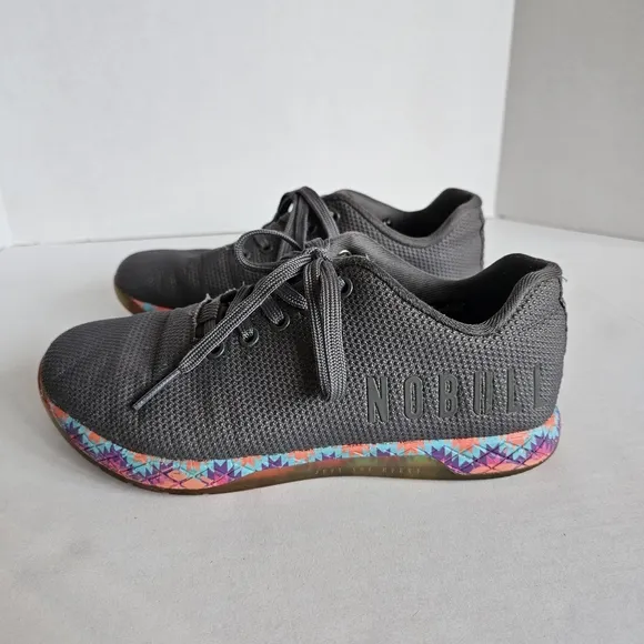 Nobull Gray Patchwork Athletic Trainer Shoes Womens Size 8.5 Fitness Sneakers