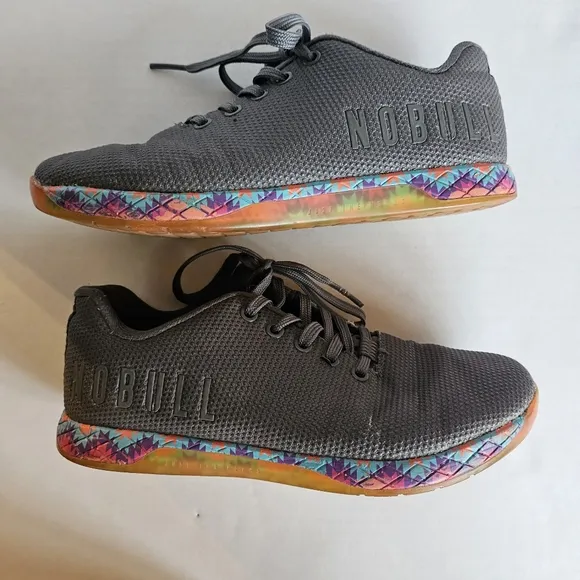 Nobull Gray Patchwork Athletic Trainer Shoes Womens Size 8.5 Fitness Sneakers