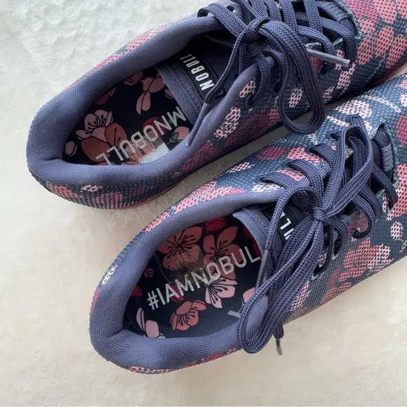 NoBull Project Navy Cherry Blossom Trainer Sneakers Unisex W 15.5 M 14