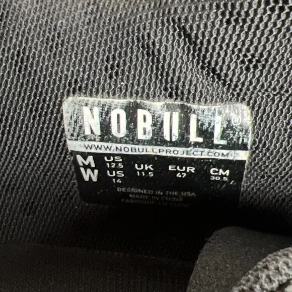 NOBULL Shoes Sneakers Outwork Edge Mens 12.5 Black Gum Superfabric Gym Fitness