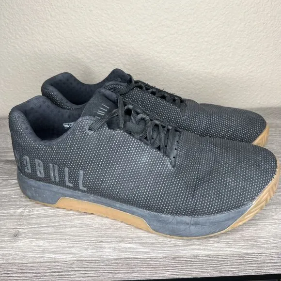 NOBULL Shoes Sneakers Outwork Edge Mens 12.5 Black Gum Superfabric Gym Fitness