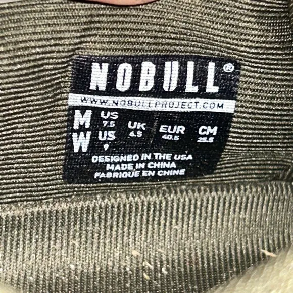 Nobull Unisex Military Green &amp; Gray Canvas Trainer Lace Workout Shoes  W 9 M 7.5