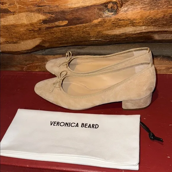 😍NWB Veronica Beard Tan Suede 7.5M Women's Shoes With Dustbag
