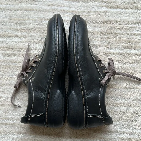 NWOB Finn Comfort Lexington, Black Plissee Leather Shoe Lace-Up Sz EU 37 US 6.5