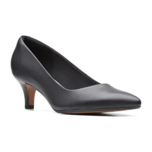 NWT CLARKS COLLECTION Women 7M Black Linvale Jerica Slip On Leather Pumps Shoes