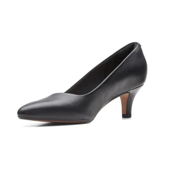 NWT CLARKS COLLECTION Women 7M Black Linvale Jerica Slip On Leather Pumps Shoes