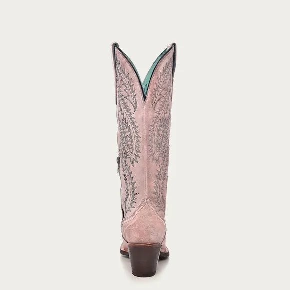 NWT Corral Women’s Embroidery Tall Snip Toe Cowboy Boots Light Pink in size 5.5