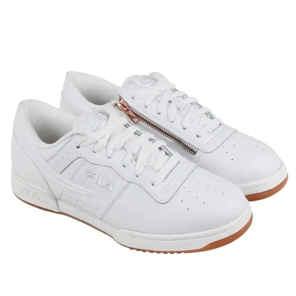 NWT Fila Original Fitness Zipper Mens White Lifestyle Sneakers Shoes Sz 10