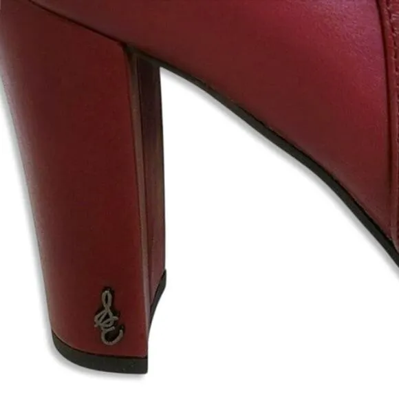 NWT Sam Edelman Women's Leather Raelle Block Heel Pointed Toe Bootie