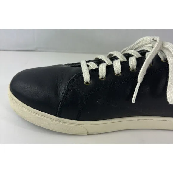 Olukai Kahu Eono Black Leather Shoes Lace Up Drop in Heel Sneakers Men's Size 10