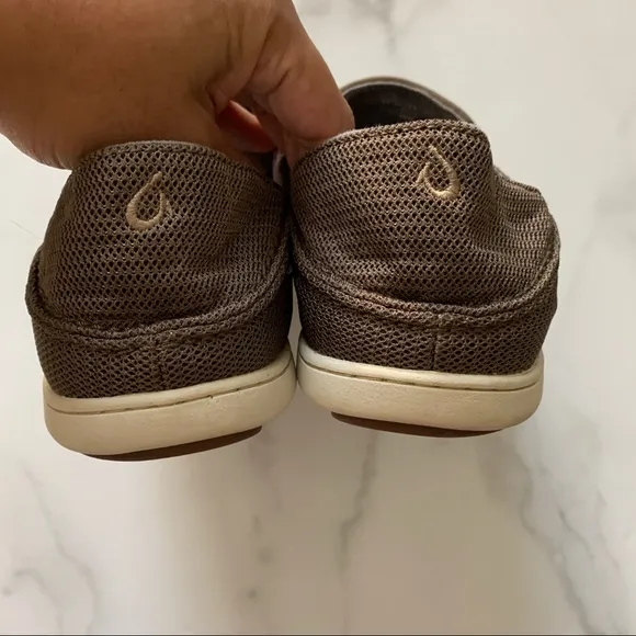 Olukai mens Nohea mesh slip on shoes in Mustang Brown Size 9