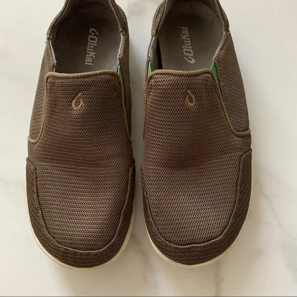 Olukai mens Nohea mesh slip on shoes in Mustang Brown Size 9