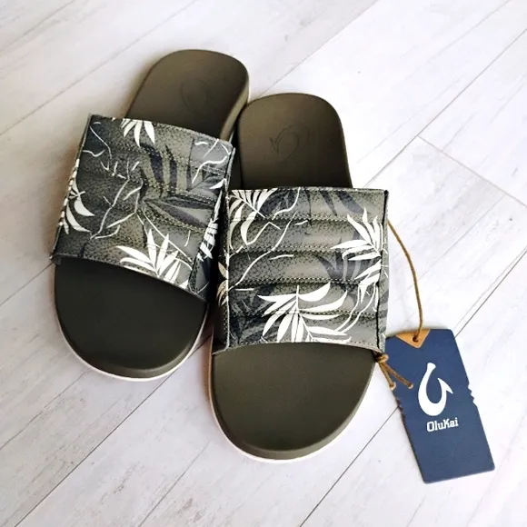 OluKai NEW Mens Maha 'Olu Slides Sandals