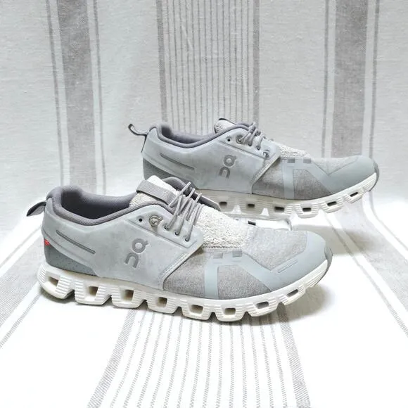 ON CLOUD Cloud 5 Terry Running Shoe Mens 9.5 Glacier Lunar Grey Workout Sneakers