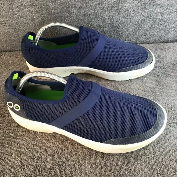 Oofos 00mg Mesh Navy Blue Casual Comfort Shoes Sneakers Size 12 Stretch Pull On
