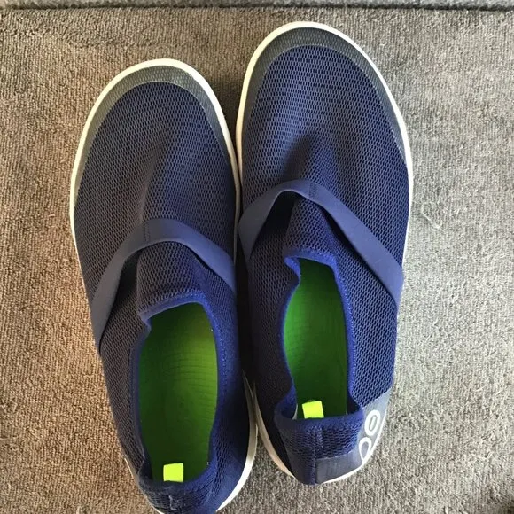 Oofos 00mg Mesh Navy Blue Casual Comfort Shoes Sneakers Size 12 Stretch Pull On