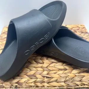 OOFOS Men’s 11/Women’s 13 OOAH Sport Flex Black Slide Sandals