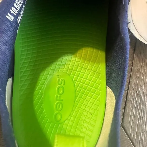 OOFOS Navy Blue Slip On Athletic Recovery Shoes Comfort Walking Sneakers‎ M 10.5