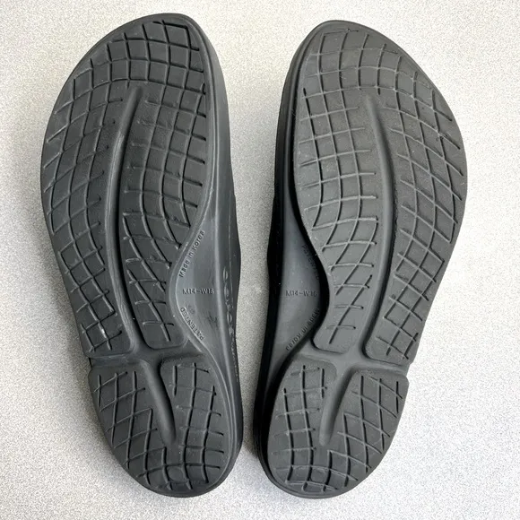 OOFOS OOahh Black Slide Recovery Sandals Unisex