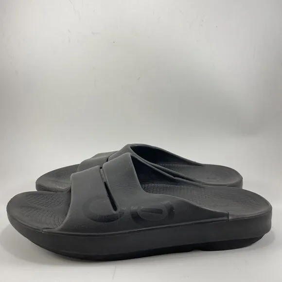Oofos Ooahh Comfort Slide Mens Size 9, Womens Size 11 Black Recovery Sandals
