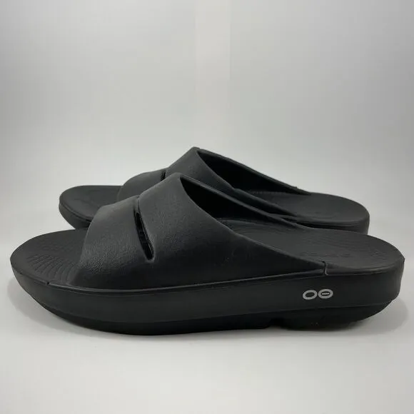 Oofos Ooahh Comfort Slide Womens Size 9, Mens Size 7 Black Recovery Sandals