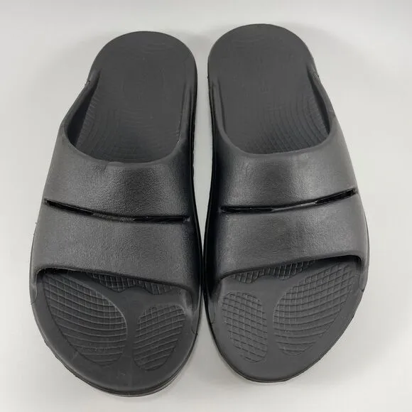 Oofos Ooahh Comfort Slide Womens Size 9, Mens Size 7 Black Recovery Sandals