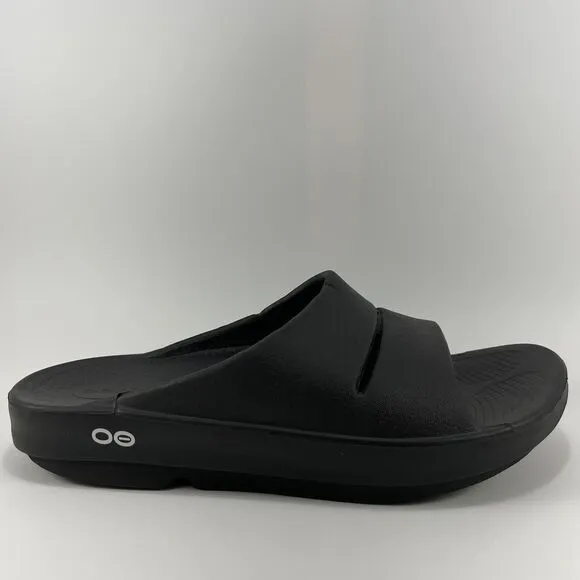 Oofos Ooahh Comfort Slide Womens Size 9, Mens Size 7 Black Recovery Sandals