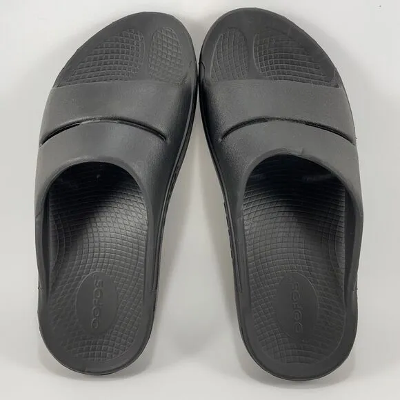 Oofos Ooahh Comfort Slide Womens Size 9, Mens Size 7 Black Recovery Sandals