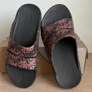 Oofos OOahh Limited ‘Bellini Splash’ Women Recovery Sandals Slides- M 9- W 11