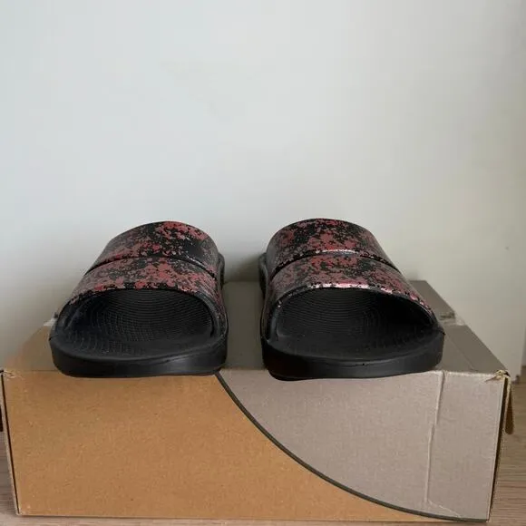 Oofos OOahh Limited ‘Bellini Splash’ Women Recovery Sandals Slides- M 9- W 11