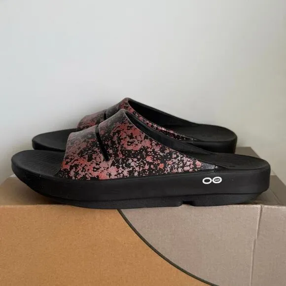 Oofos OOahh Limited ‘Bellini Splash’ Women Recovery Sandals Slides- M 9- W 11
