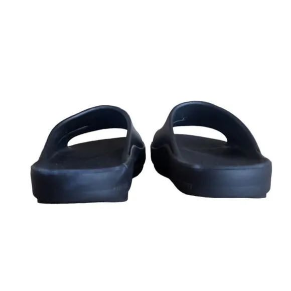 OOFOS OOahh Luxe Slides Black Slip On Comfort Recovery Sandals Women's Size 9