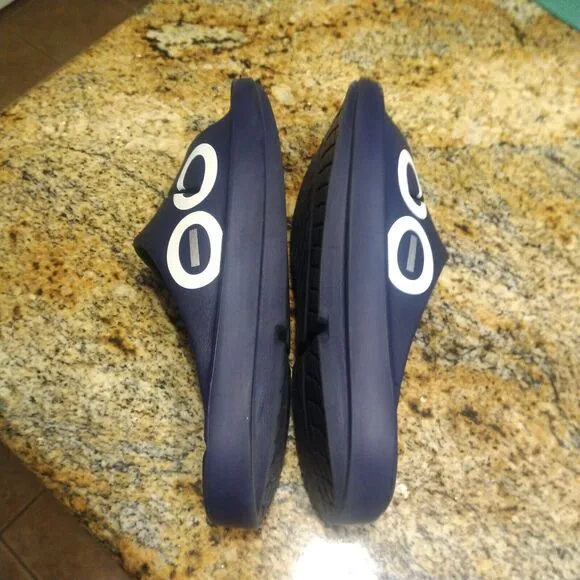 OOFOS OOahh Luxe Women's Sport Slide Recovery Comfort Sandals Blue Size W13/M11