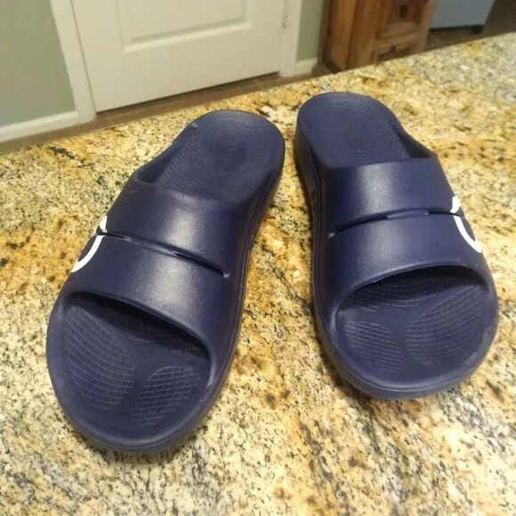 OOFOS OOahh Luxe Women's Sport Slide Recovery Comfort Sandals Blue Size W13/M11