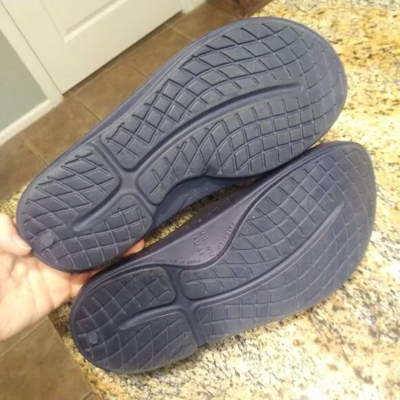OOFOS OOahh Luxe Women's Sport Slide Recovery Comfort Sandals Blue Size W13/M11
