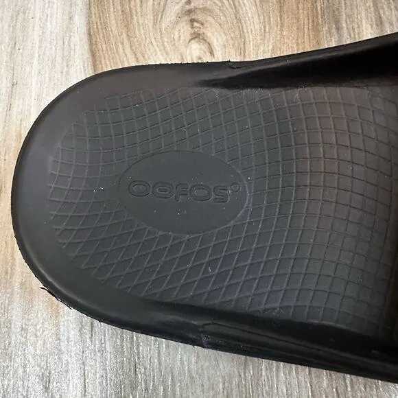Oofos Ooahh Men's 13 Recovery Slip On Slide Sandals Black Travel Comfort