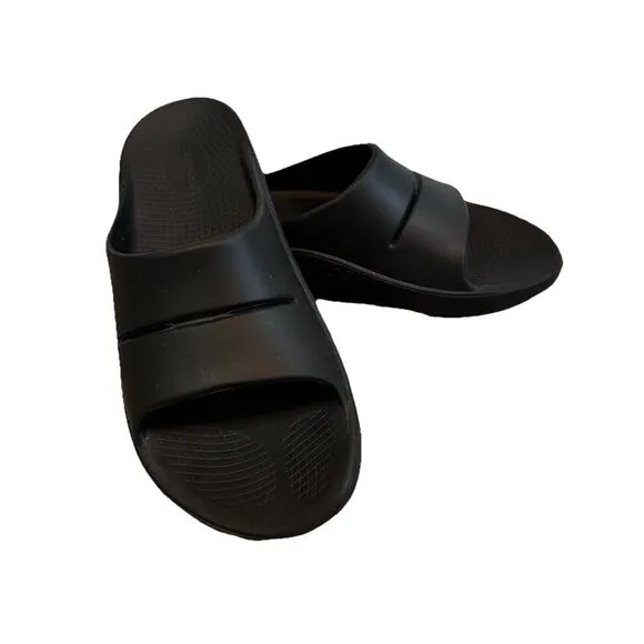 Oofos Ooahh Men's 13 Recovery Slip On Slide Sandals Black Travel Comfort