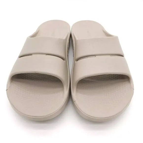 Oofos Ooahh (Mens Size 12) Slip On Comfort Slides‎ Recovery Sandals Tan