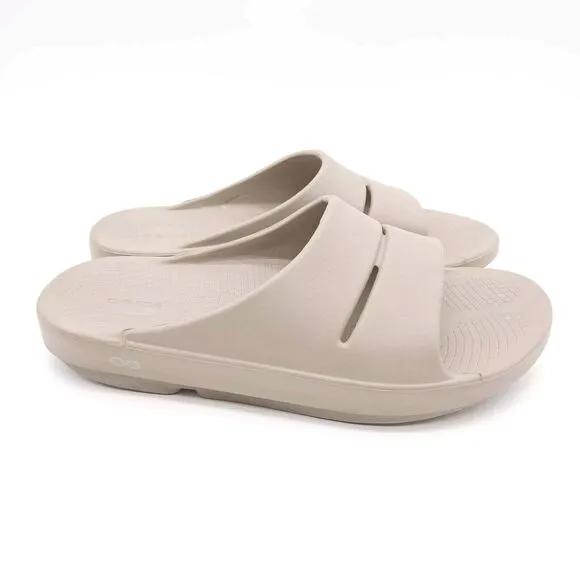 Oofos Ooahh (Mens Size 12) Slip On Comfort Slides‎ Recovery Sandals Tan