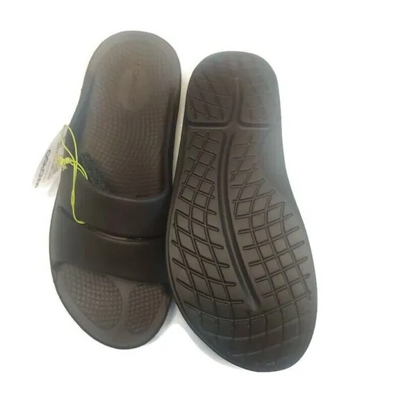 OOFOS Ooahh Recovery Slide Mens Size 11 Womens Size 13 Pool Sandal Mocha Brown