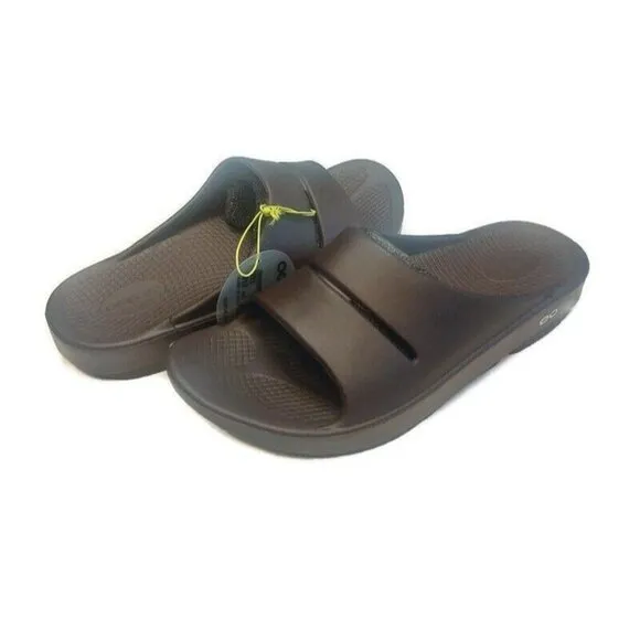 OOFOS Ooahh Recovery Slide Mens Size 11 Womens Size 13 Pool Sandal Mocha Brown