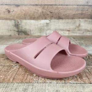 OOfos OOahh Recovery Slide Nomad Men's Size 12 EU 45 Pink Comfort Casual Sandals