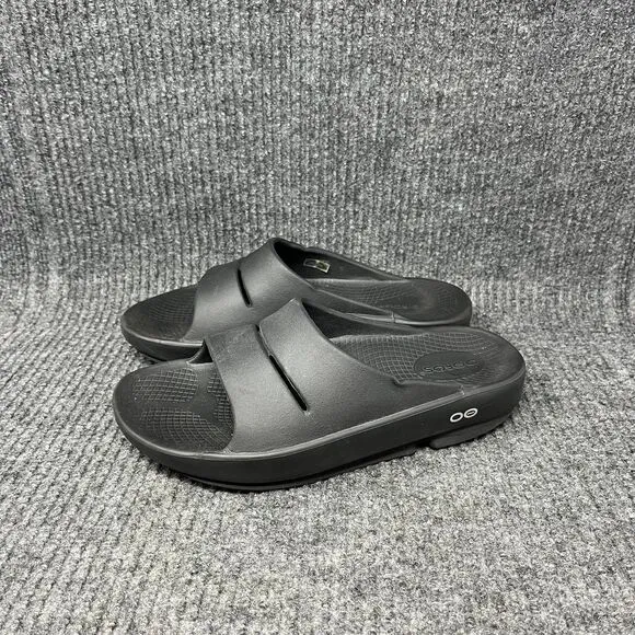 OOFOS OOahh Recovery Slide Sandals Black Women’s Size 6